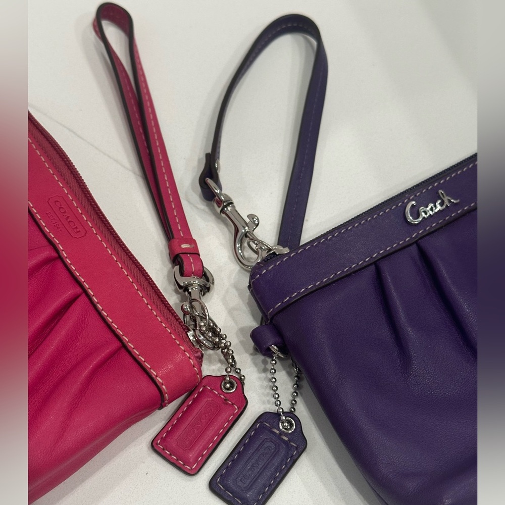 !! SOLD!! COACH PINK AND PURPLE PLEATED WRISTLETS NWOT - Picture 16 of 16